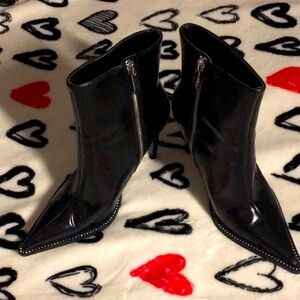 ZARA Rhinestones Pointed Toe Boots
